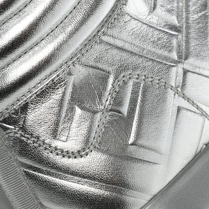 Fendi X NICKI MINAJ Metallic Nappa Macro FF Embossed Prints On High Top Sneakers 37 Silver 7 of 11