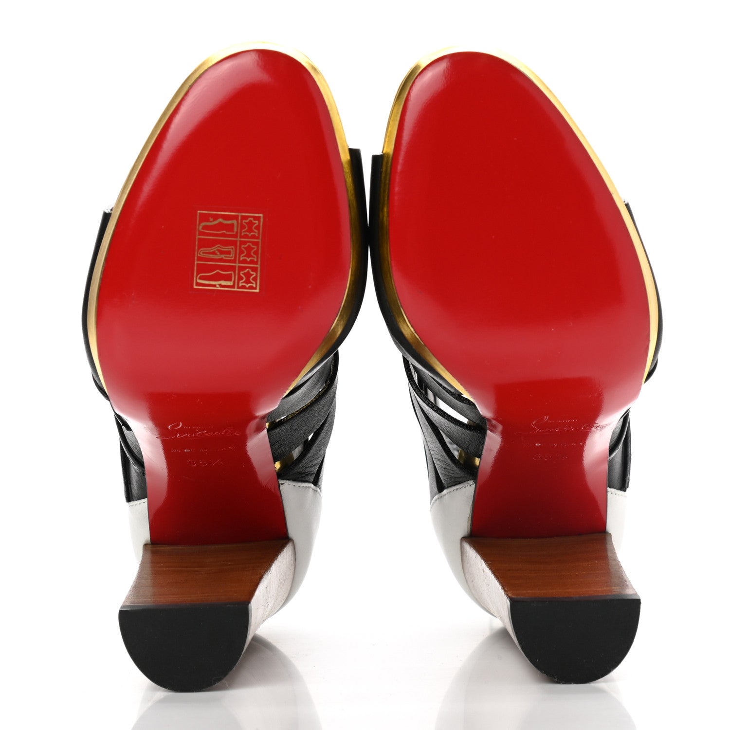 Christian Louboutin Calfskin Decoupata 120 Sandals 35.5 Black White 5 of 8