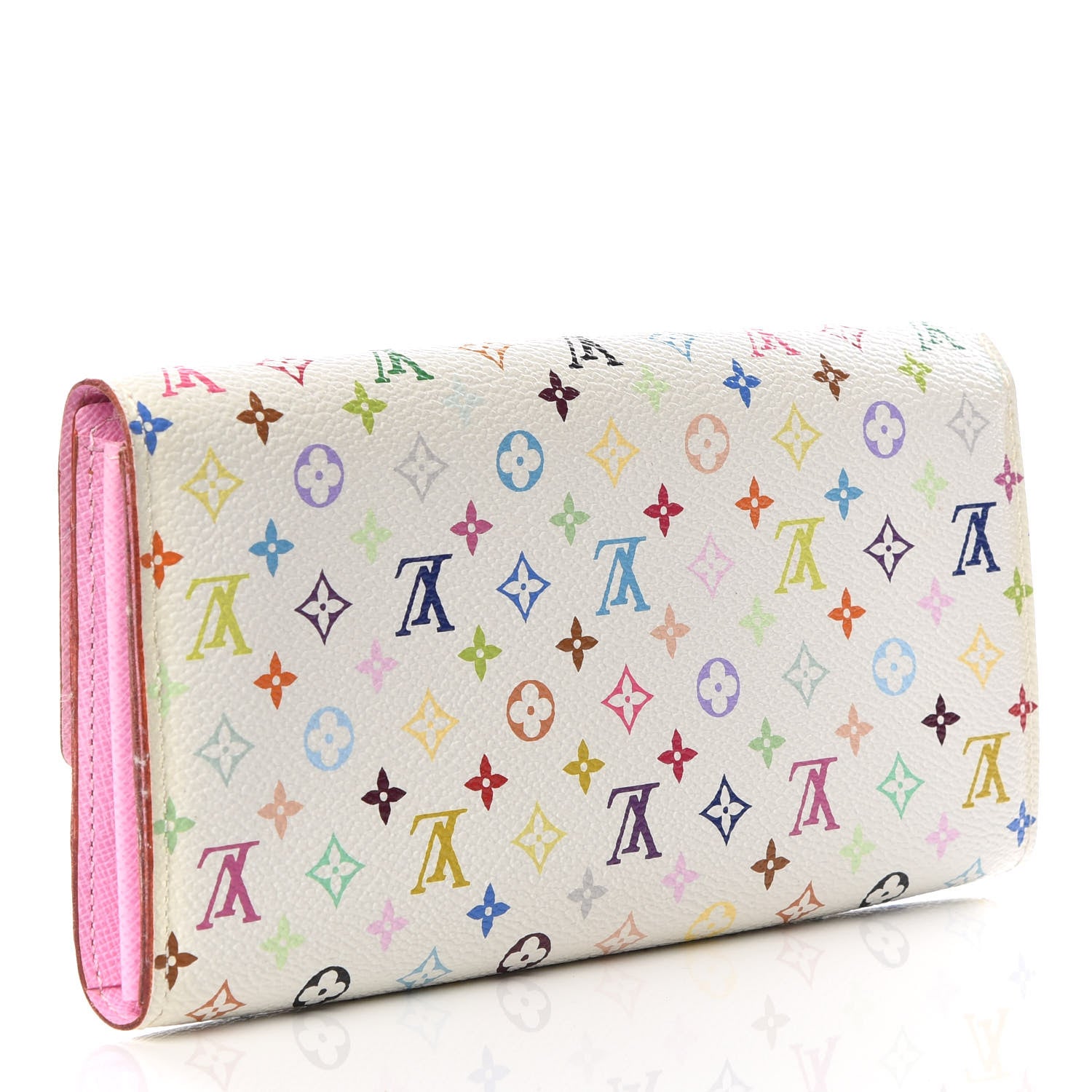 Louis Vuitton Monogram Multicolor Sarah Wallet White Litchi 2 of 9