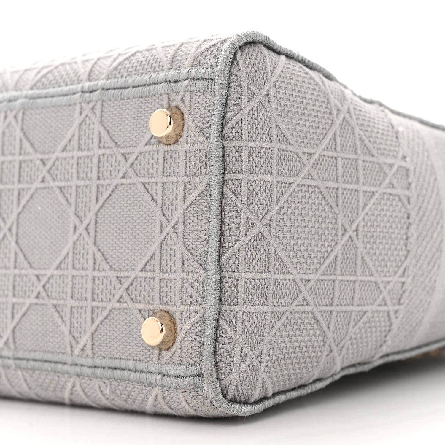 Christian Dior Canvas Embroidered Cannage Lady D-Lite Gray 10 of 16