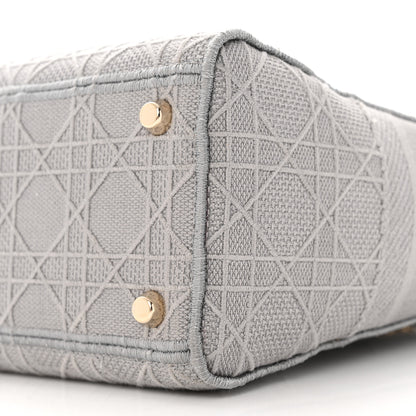 Christian Dior Canvas Embroidered Cannage Lady D-Lite Gray 10 of 16