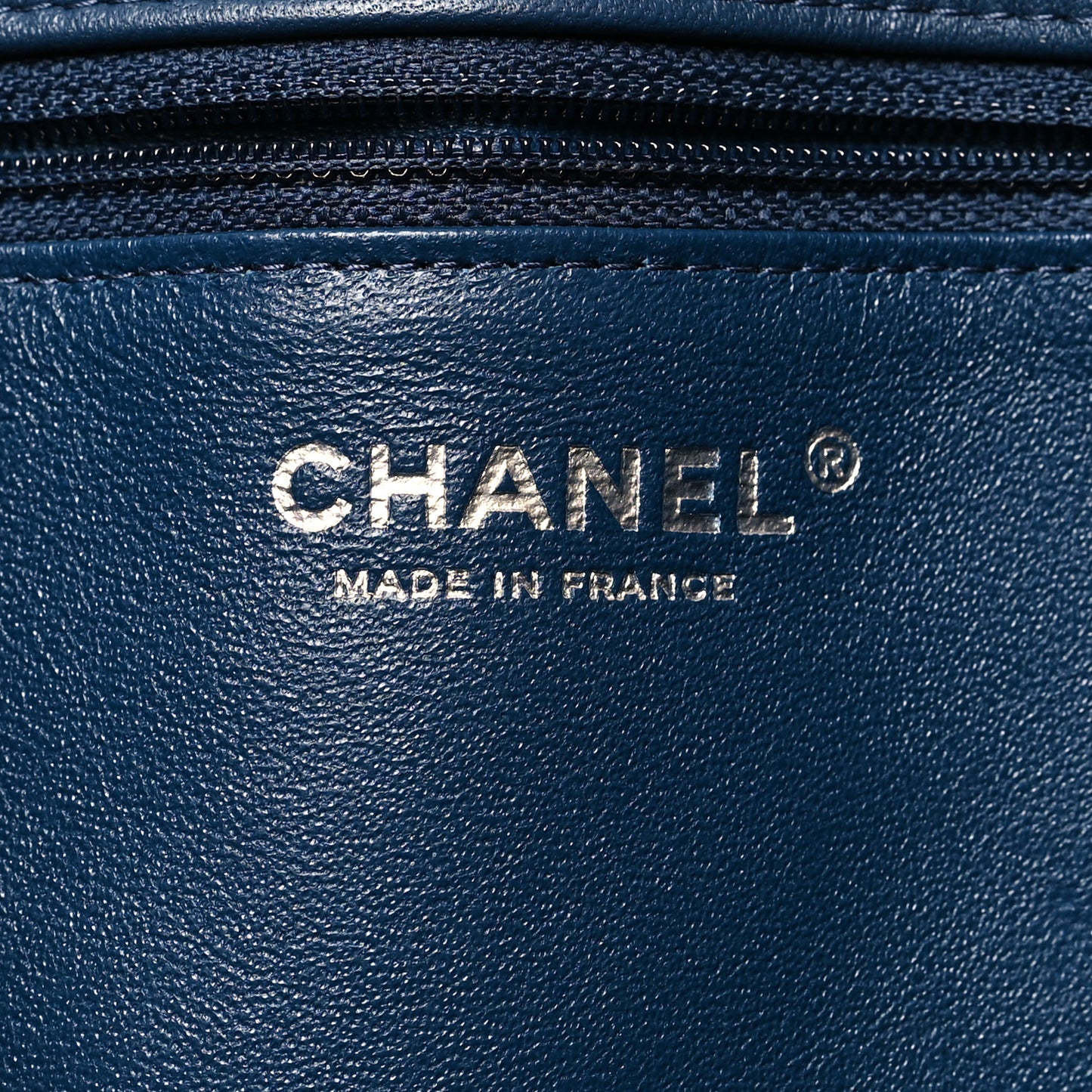 Caviar Quilted Flap Clutch Navy