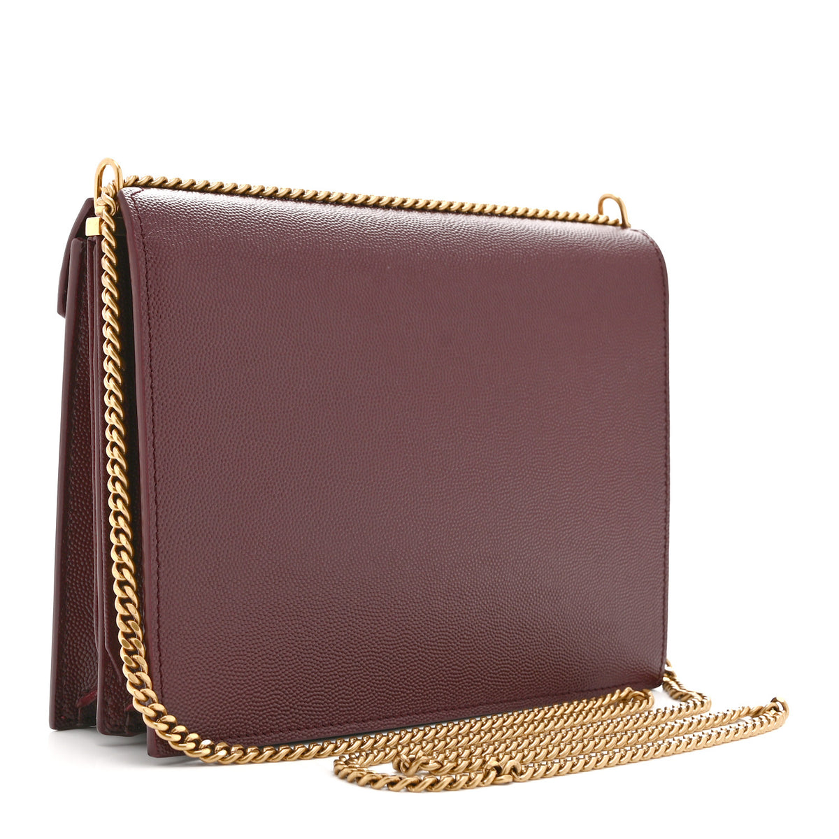 Saint Laurent Grain De Poudre Monogram Cassandra Clasp Bag Rouge Legion 3 of 11