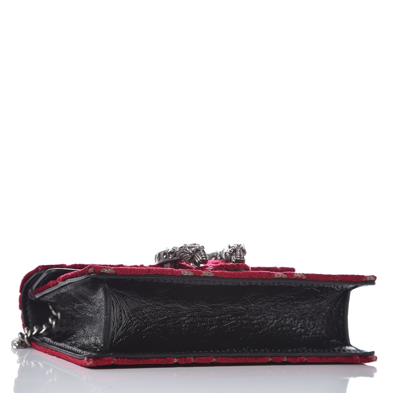 Gucci Velvet GG Monogram Super Mini Dionysus Shoulder Bag Red Cipria Black 4 of 11
