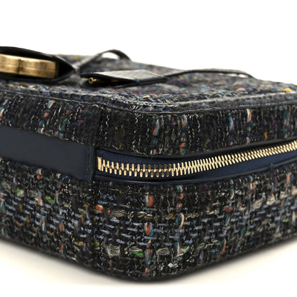 Chanel Tweed Snakeskin Quilted Medium CC Filigree Vanity Case Dark Navy 10 of 10