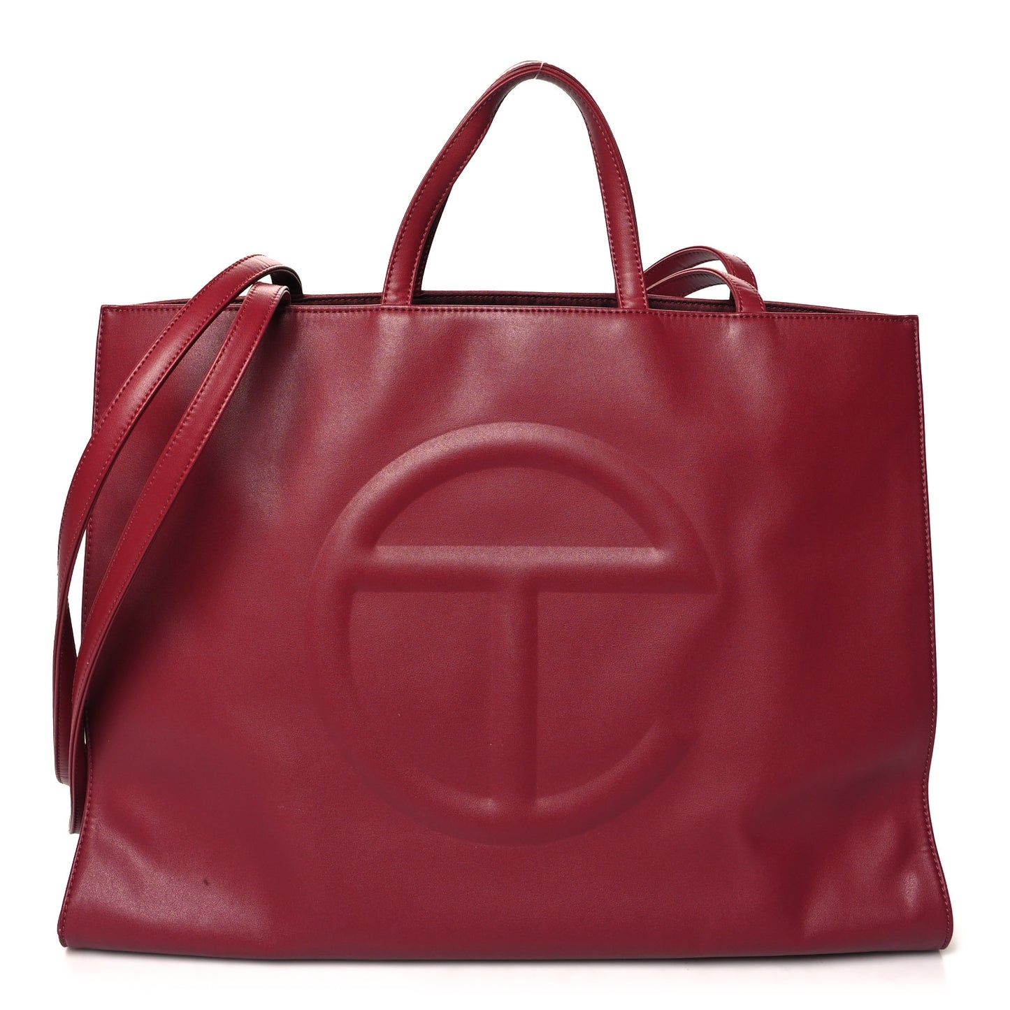 Vegan Leather Large Shopping Bag Oxblood