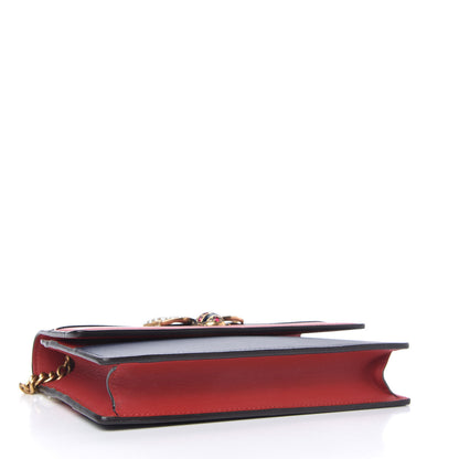 Gucci Calfskin Queen Margaret Chain Wallet Blue Agata Hibiscus Red Mystic White 4 of 9