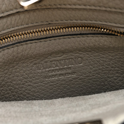 Valentino Garavani Pebbled Calfskin Mini Rockstud Flip-Lock Messenger Bag Pastel Grey 6 of 9