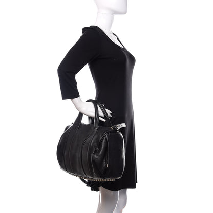Alexander Wang Pebbled Lambskin Rocco Black Rose Gold Hardware 3 of 10