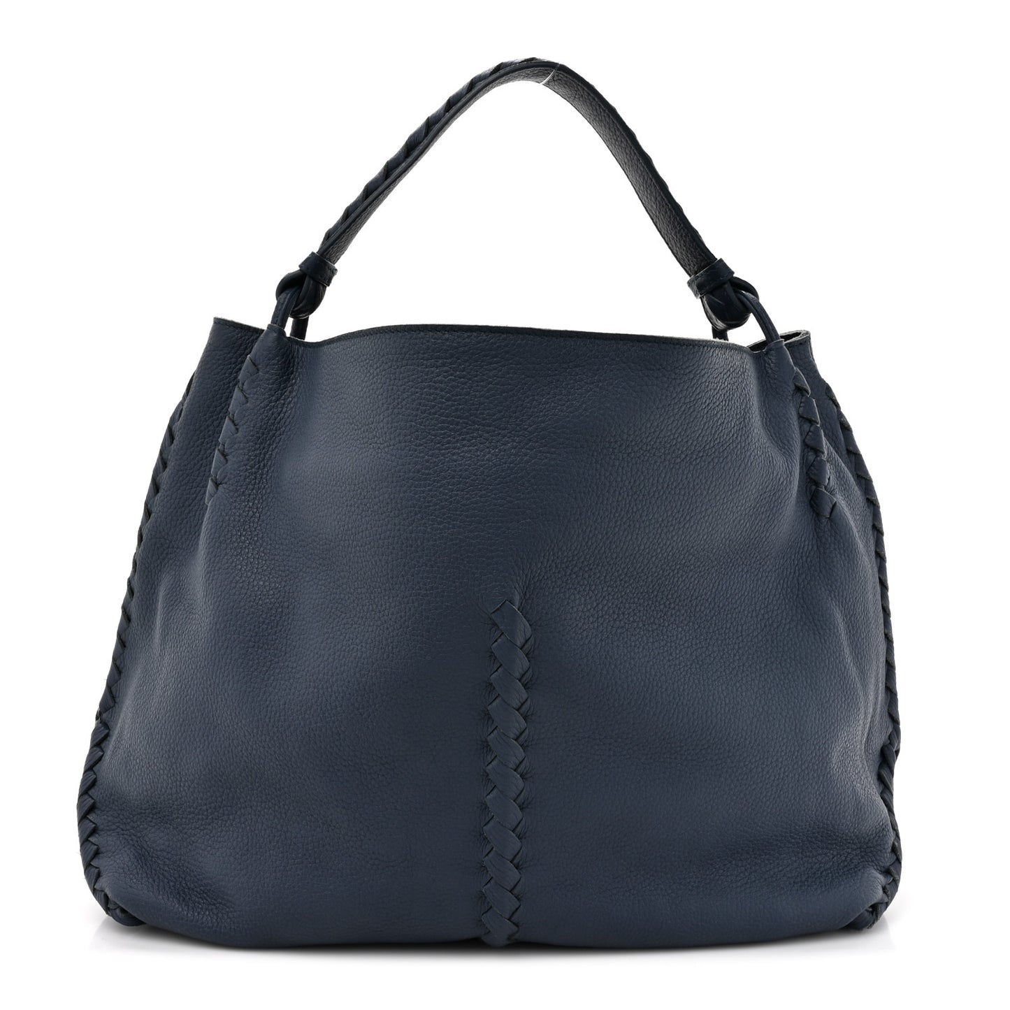 Washed Cervo Deerskin Large Hobo Denim