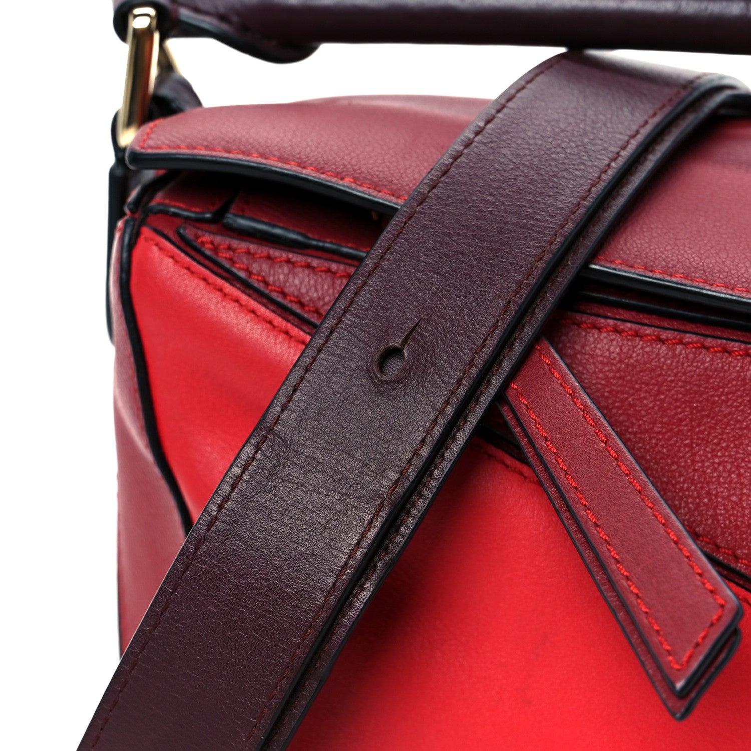 Loewe Calfskin Colorblock Small Puzzle Bag Red 1784309 – FASHIONPHILE