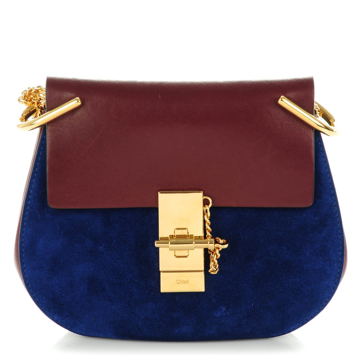 Lambskin Suede Mini Drew Shoulder Bag Dark Velvet