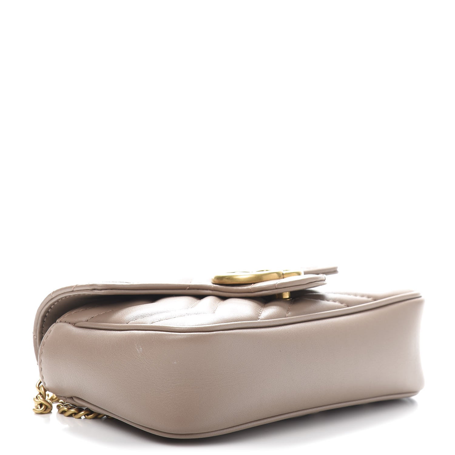 Gucci Calfskin Matelasse Super Mini GG Marmont Shoulder Bag Porcelain Rose 3 of 10