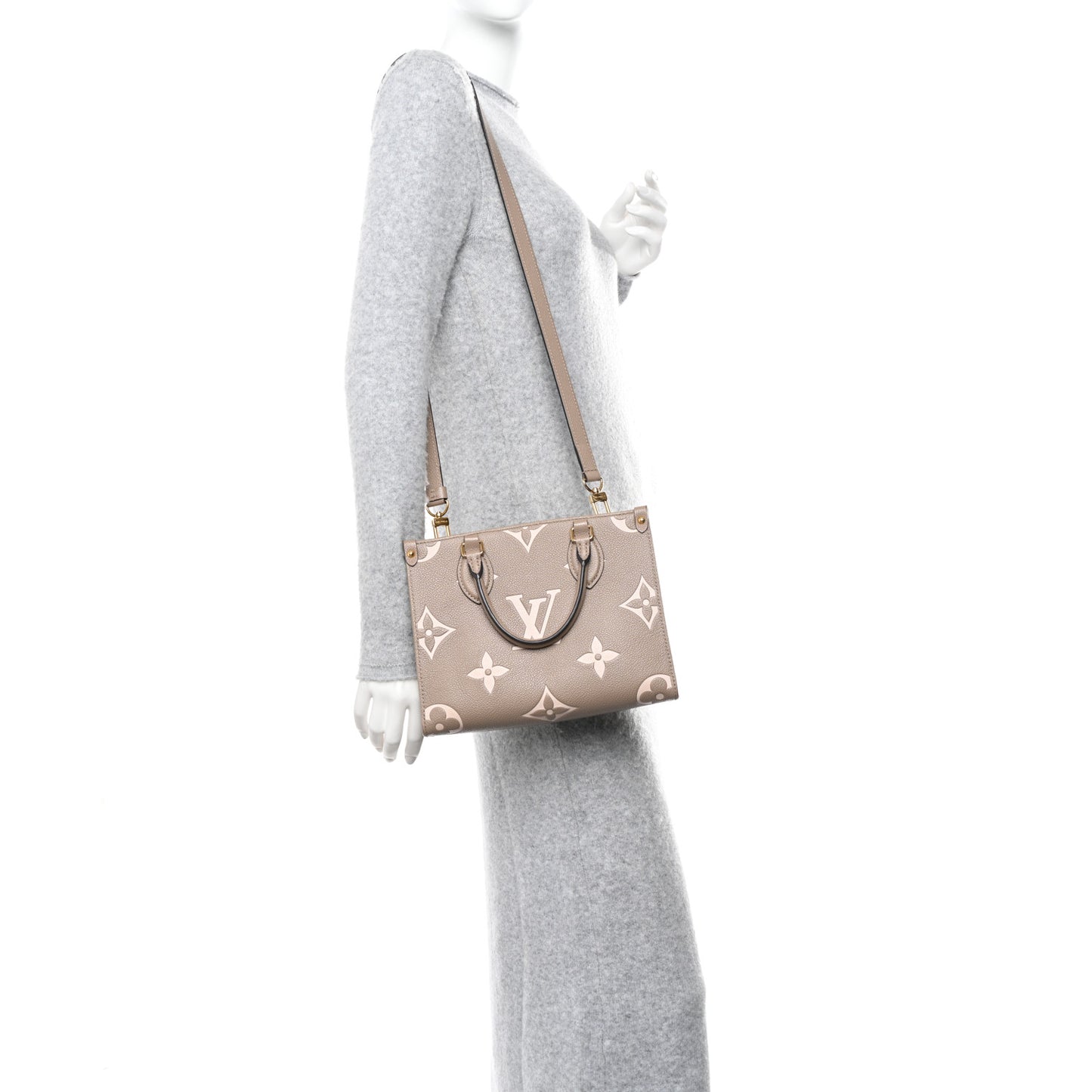 LOUIS VUITTON Empreinte Monogram Giant Onthego PM Tourterelle Creme