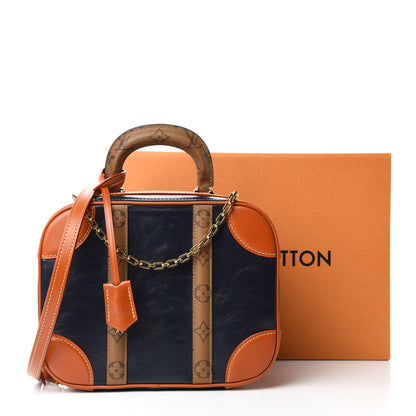 Louis Vuitton Calfskin Reverse Monogram Valisette PM Navy Caramel 11 of 11