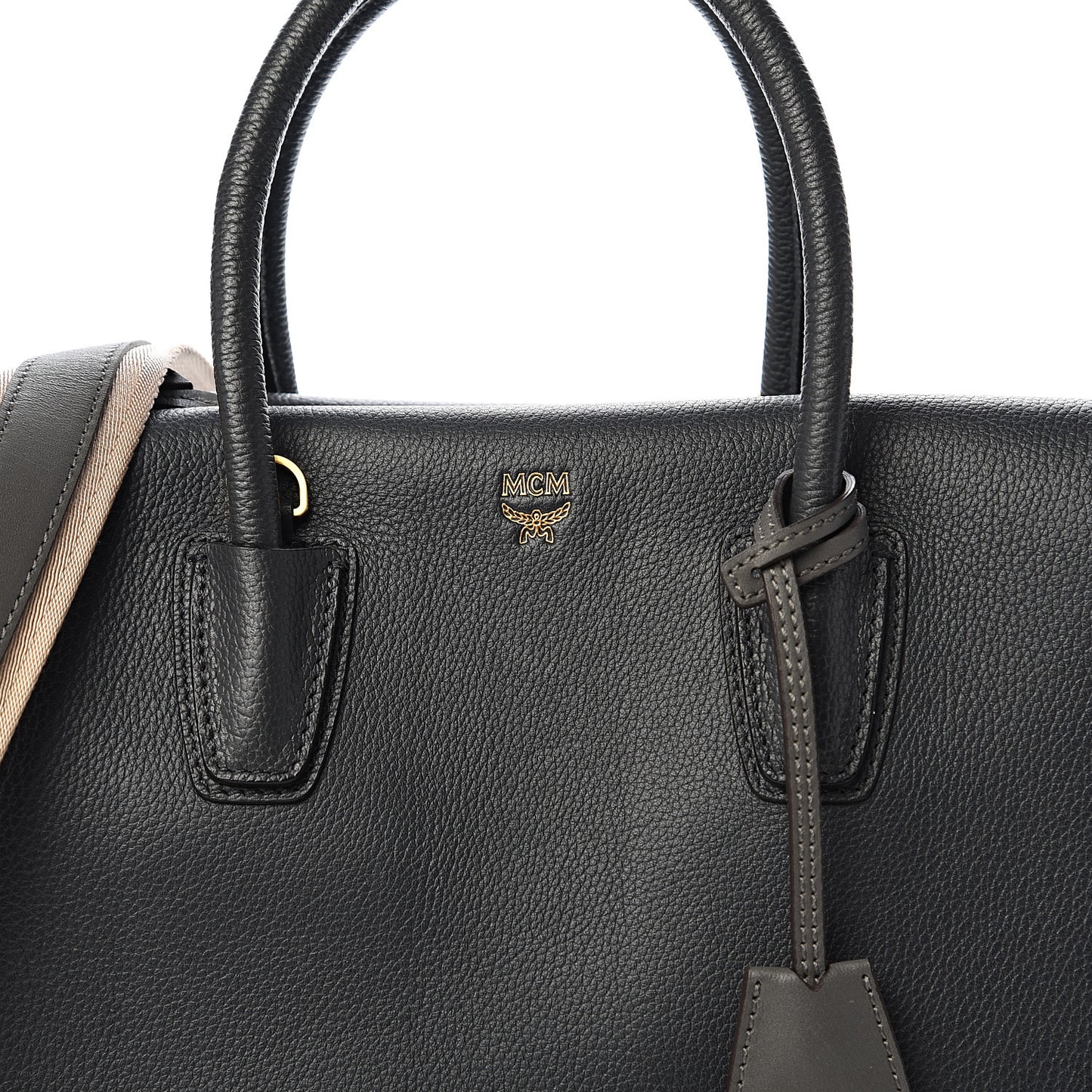 Grained Calfskin Medium Milla Tote Phantom Grey