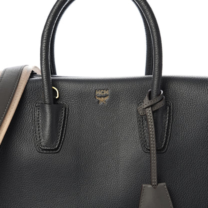 MCM Grained Calfskin Medium Milla Tote Phantom Grey 9 of 9