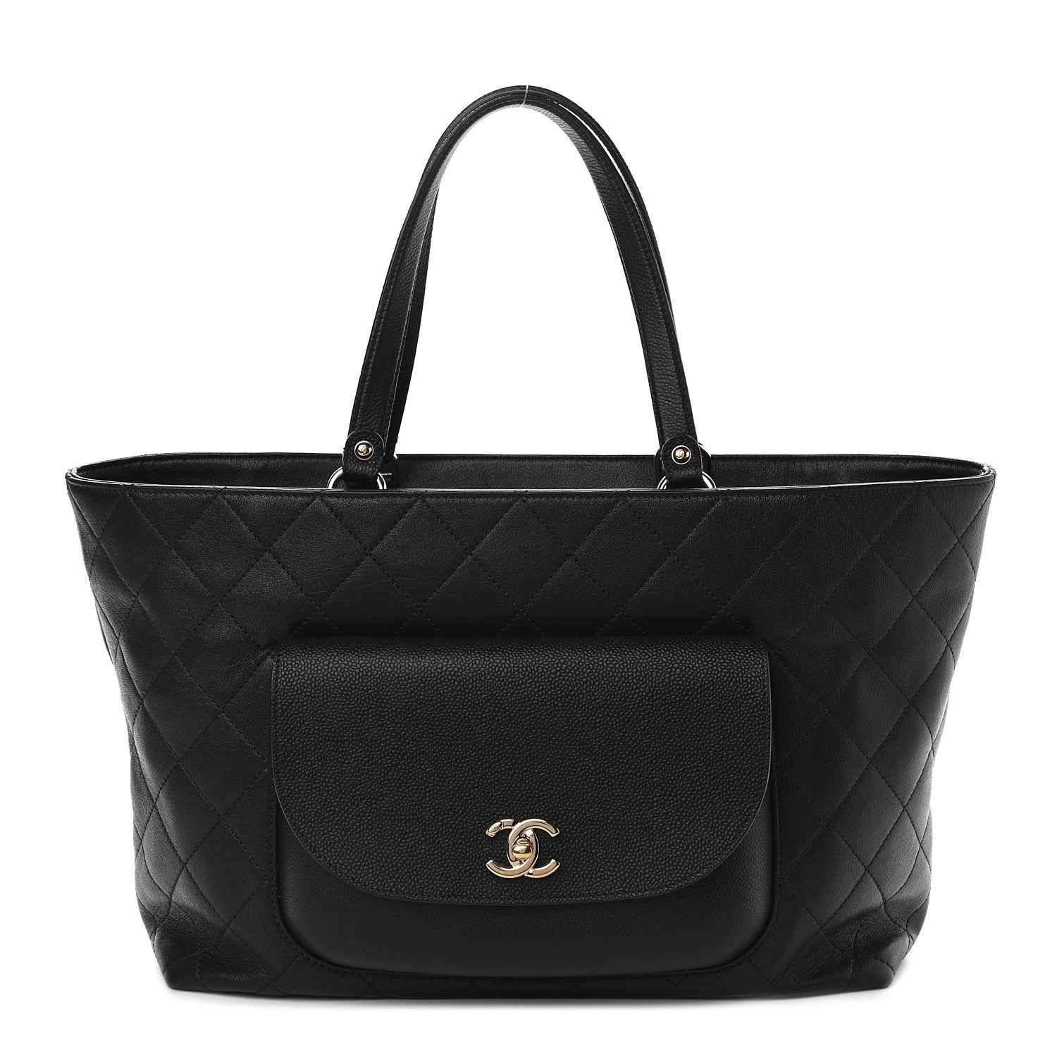 Chanel Sheepskin Caviar Quilted Large Shopping Tote Black 1 of 9
