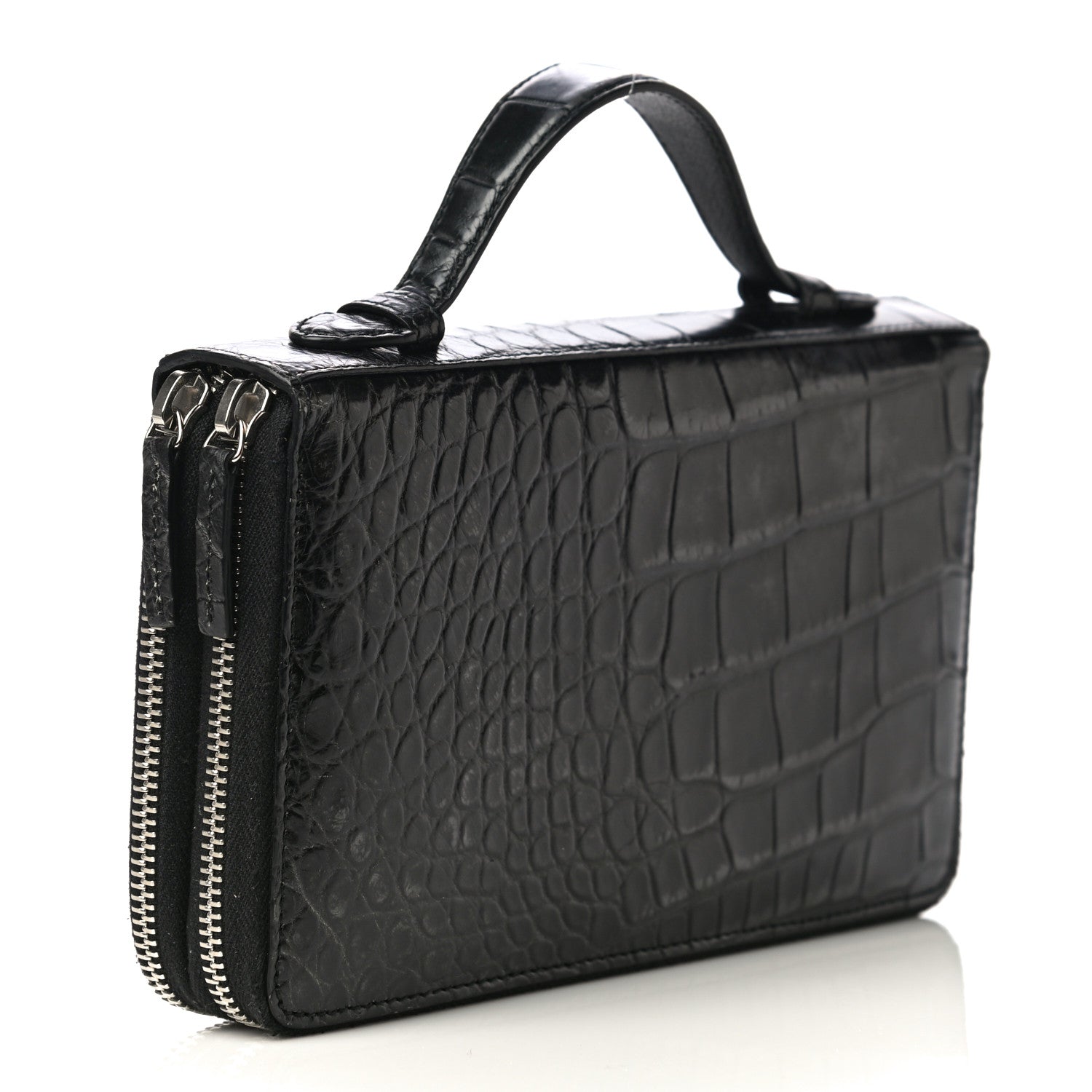 Gucci Crocodile Travel Document Case Black 3 of 21