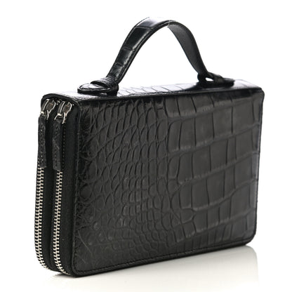 Gucci Crocodile Travel Document Case Black 3 of 21