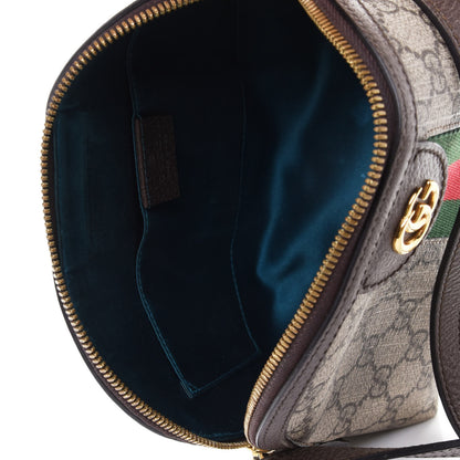 Gucci GG Supreme Monogram Textured Dollar Calfskin Web Small Ophidia Dome Shoulder Bag Beige Ebony New Acero 4 of 4