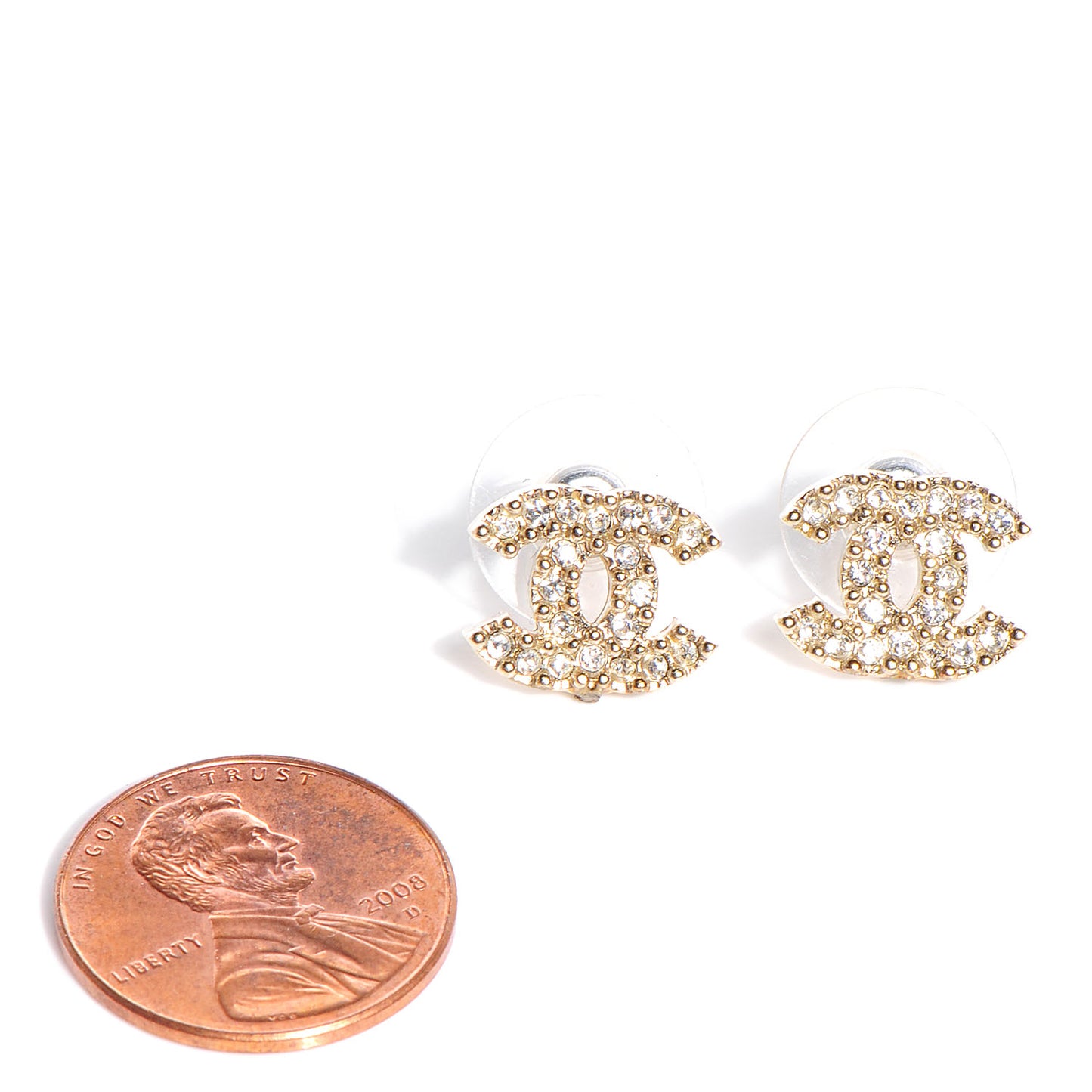 Crystal CC Earrings Gold