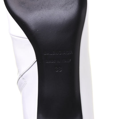 Balenciaga Patent BB Pointy Toe Ankle Booties 38 Optical White 7 of 13