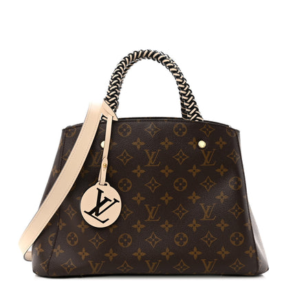 Louis Vuitton Monogram Braided Montaigne MM Creme Beige 2 of 9