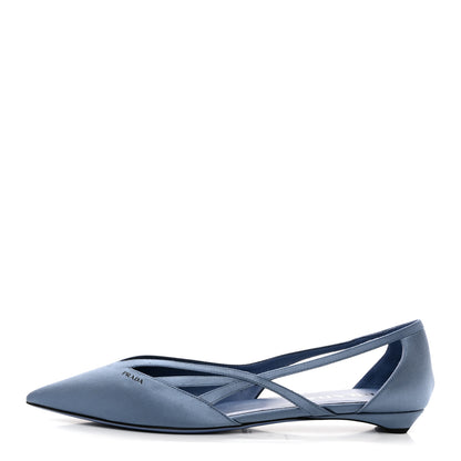 Prada Satin Cut-Out Ballerina Flats 40 Pervinca 1 of 8