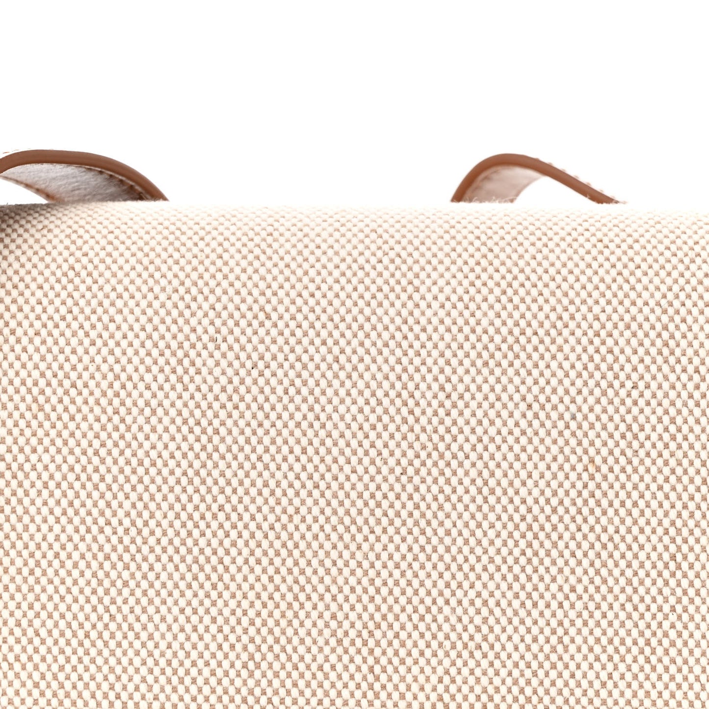 Calfskin Canvas Carre Satchel Beige Brown