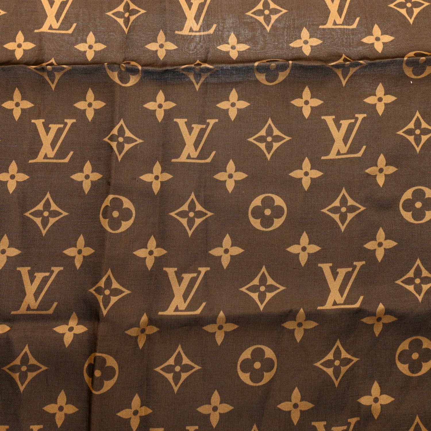 Louis Vuitton LV X TM Silk Cotton Monogram Cerises Square Scarf 55 Brown 3 of 4
