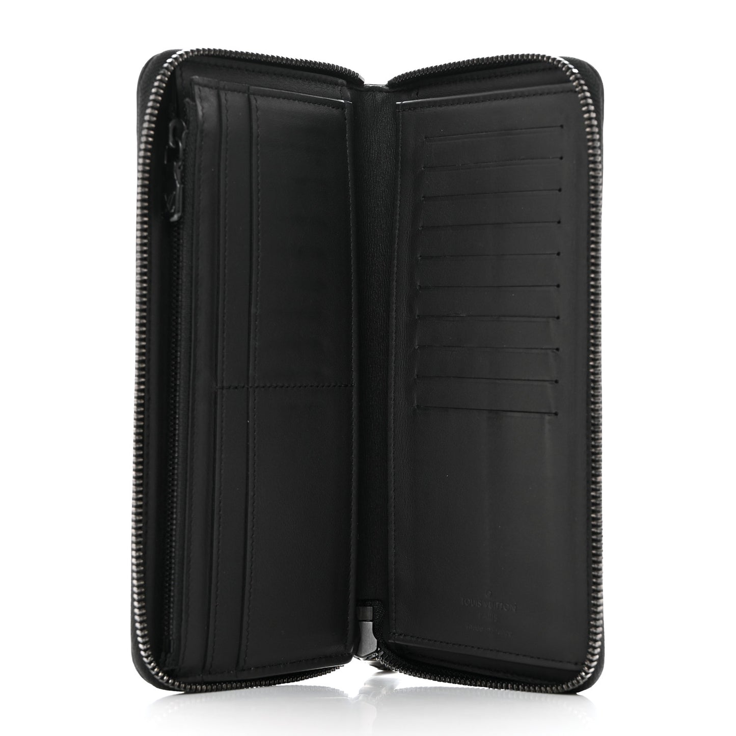 Calfskin Monogram Shadow Vertical Zippy Wallet Black