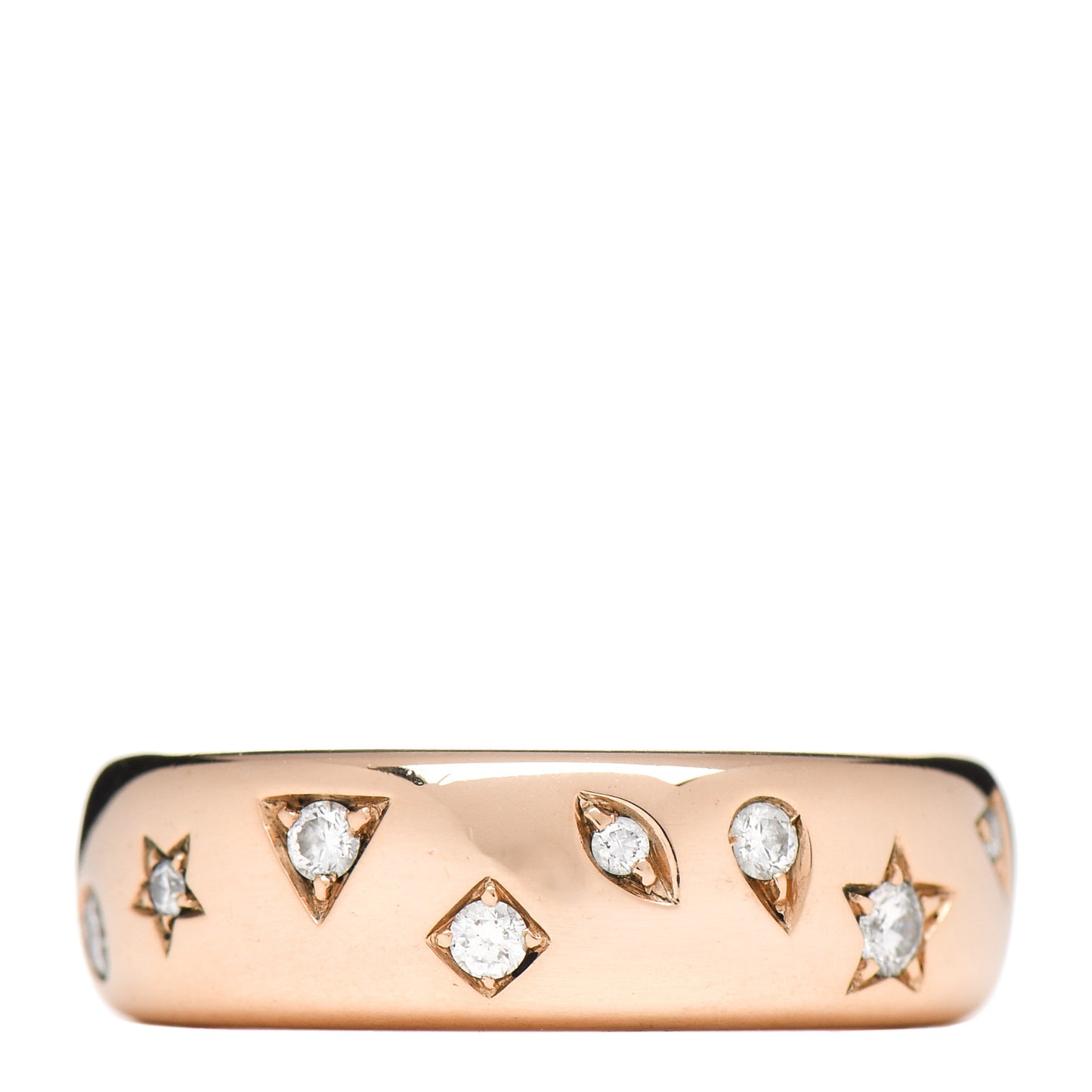 18K Rose Gold Diamond Iconica Band Ring 53 6.25