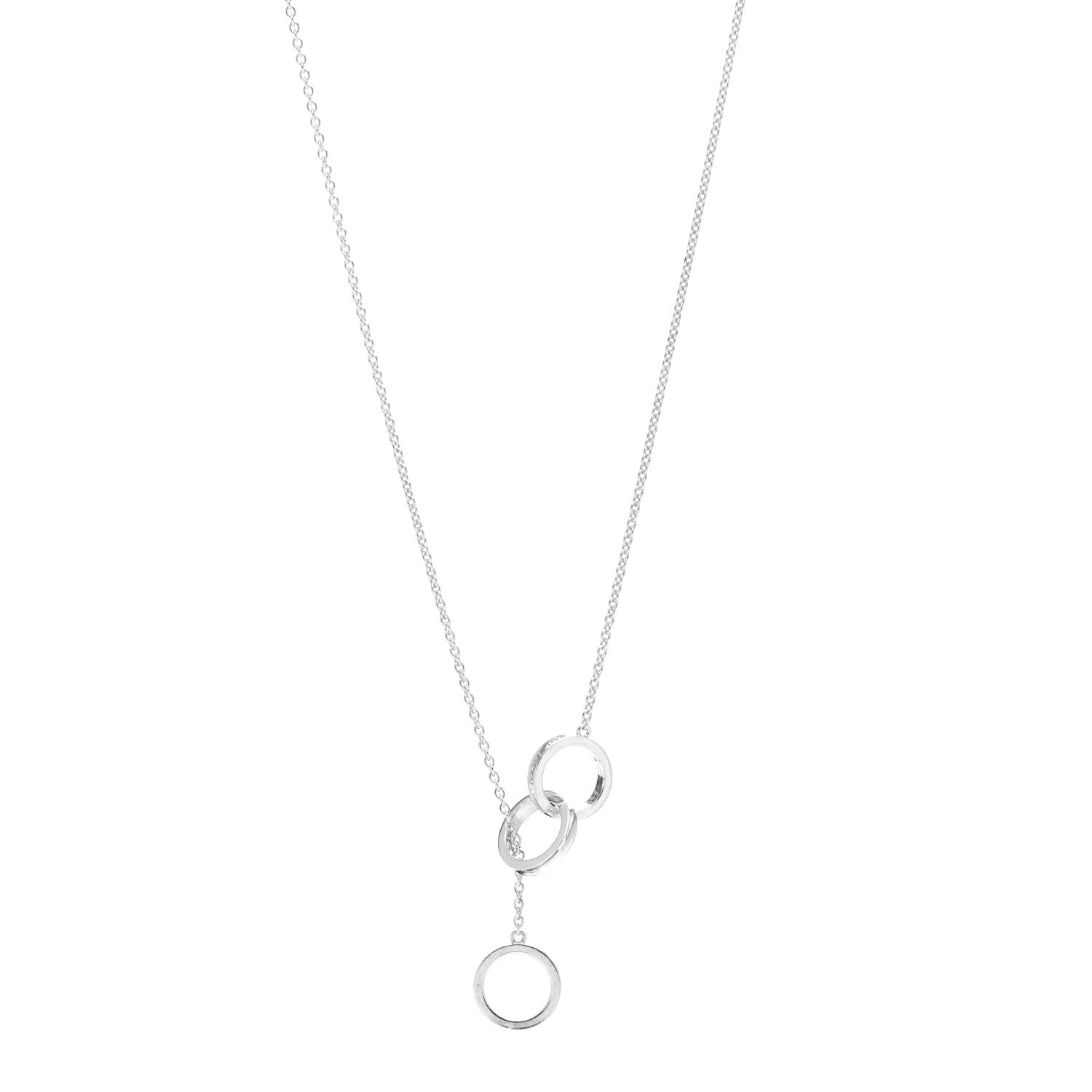 Tiffany Sterling Silver 1837 Interlocking Circles Lariat Necklace 1 of 4