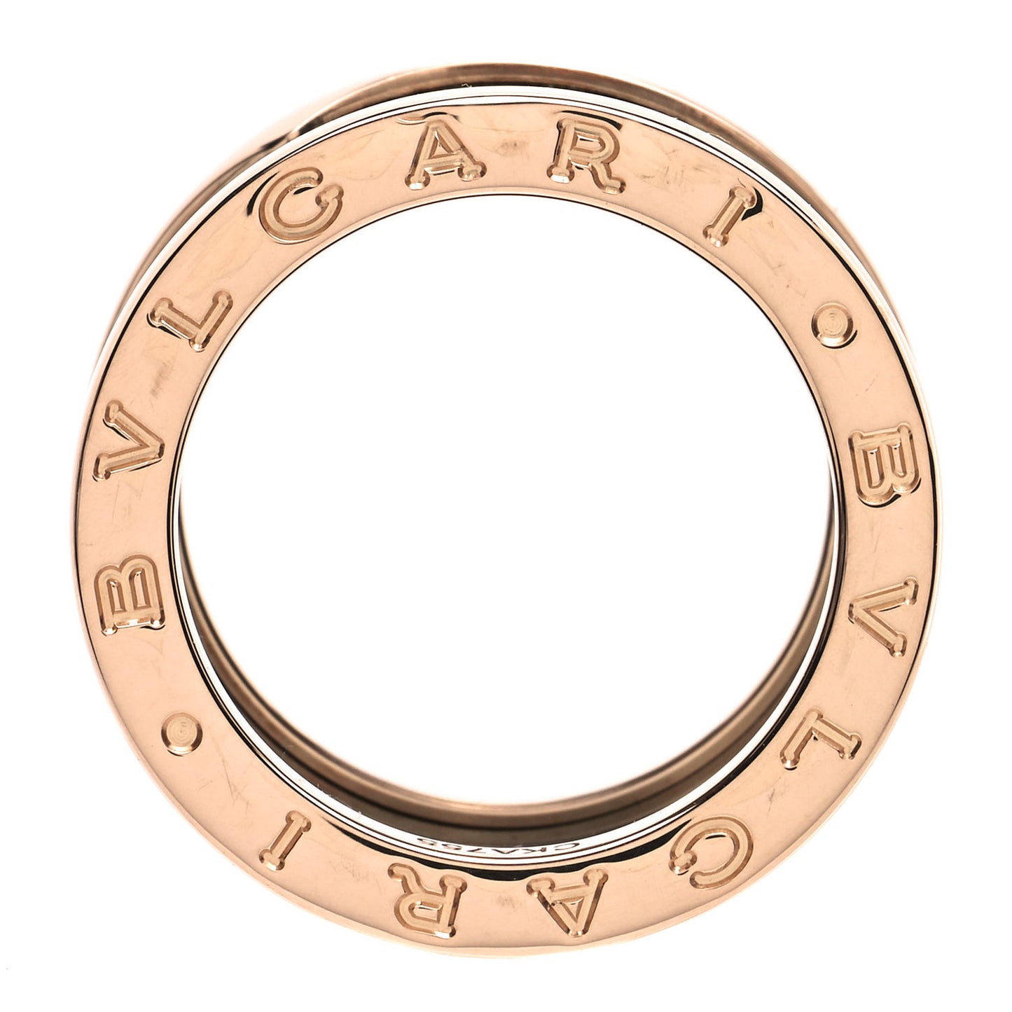 18K Rose Gold Black Ceramic B.Zero1 Four-Band Ring 51 5.75