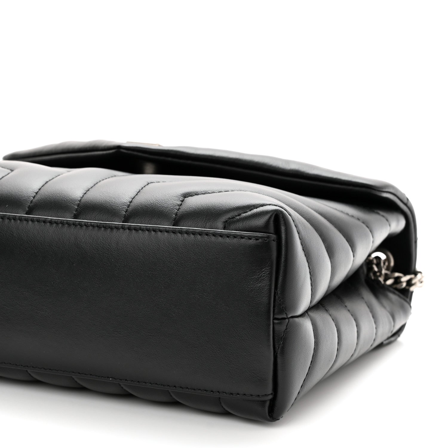 Saint Laurent Calfskin Y Quilted Monogram Small Loulou Chain Satchel Black 11 of 11