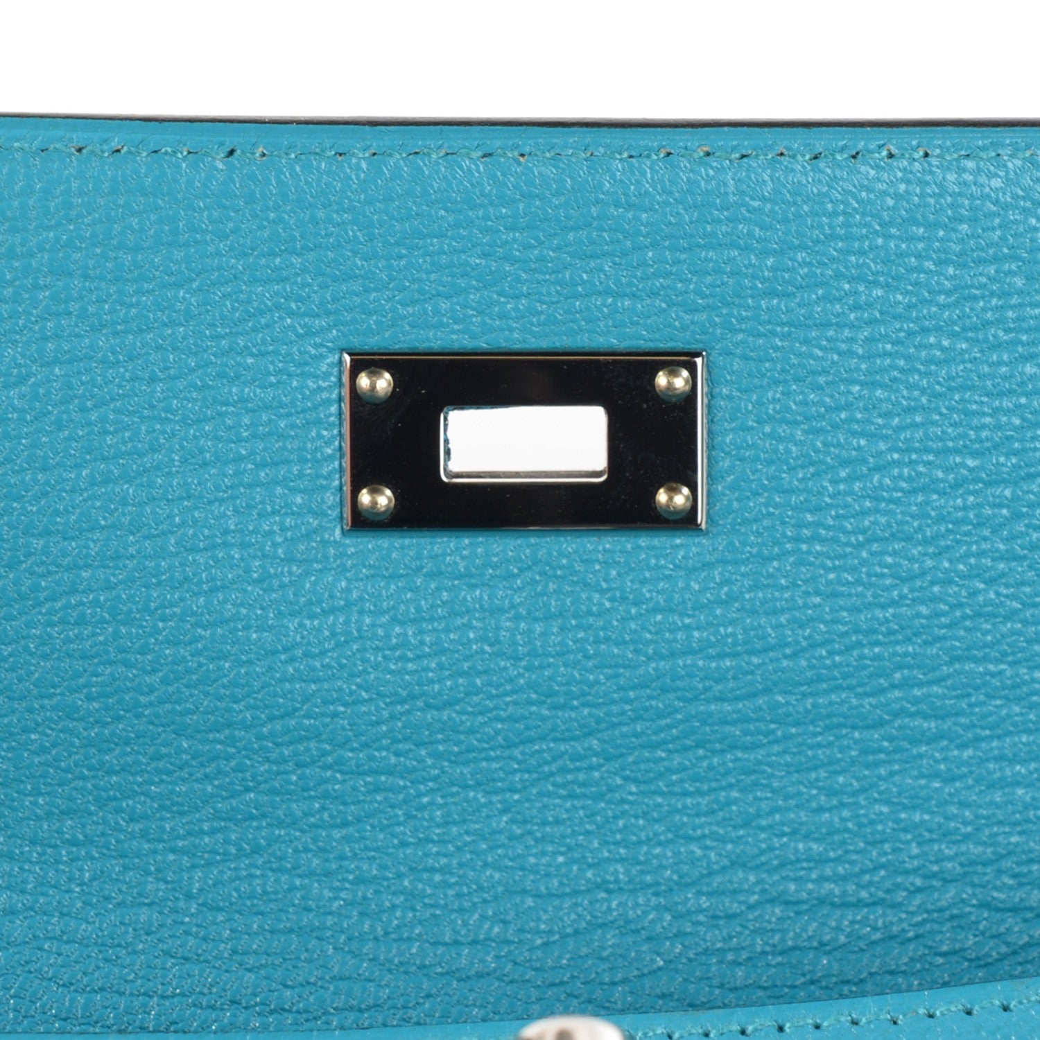 Hermes Chevre Mysore Kelly Longue Wallet Turquoise 11 of 11