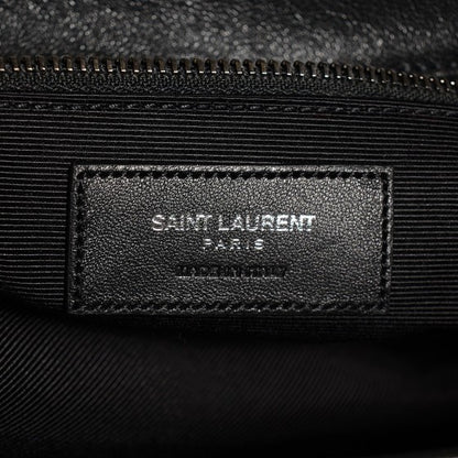 Saint Laurent Sheepskin Classic Matelasse Chevron Large Monogram Shopping Bag Black 6 of 18