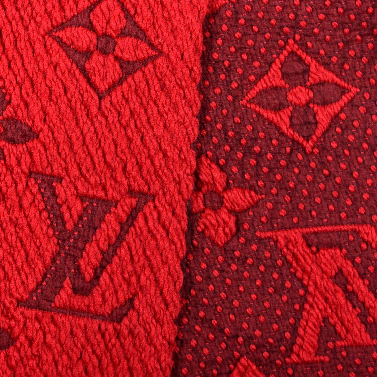Louis Vuitton Wool Silk Logomania Scarf Rubis 3 of 4