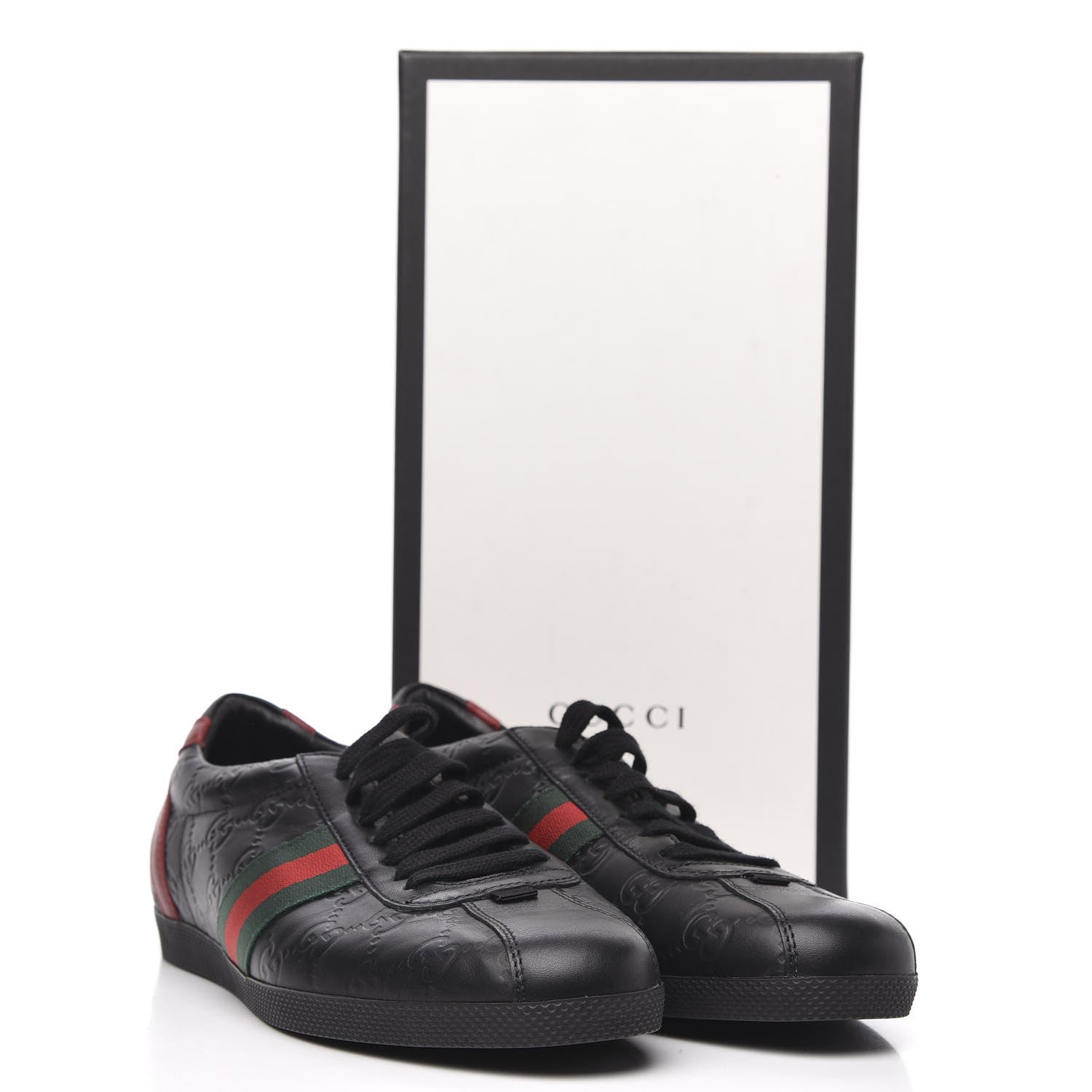 Gucci Guccissima Womens Web Sneakers 40 Black 8 of 8