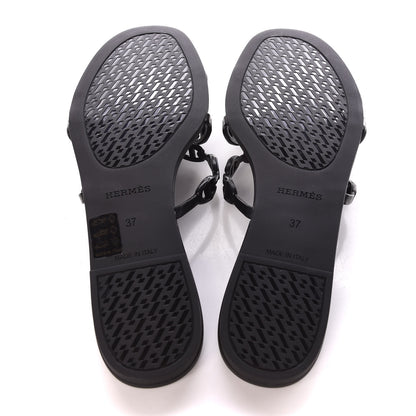 Hermes Rubber Chaine d'Ancre Rivage Sandals 37 Black 5 of 8