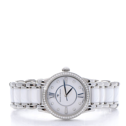 David Yurman Stainless Steel Ceramic Diamond Bezel 34mm Classic Quartz Watch White 3 of 11
