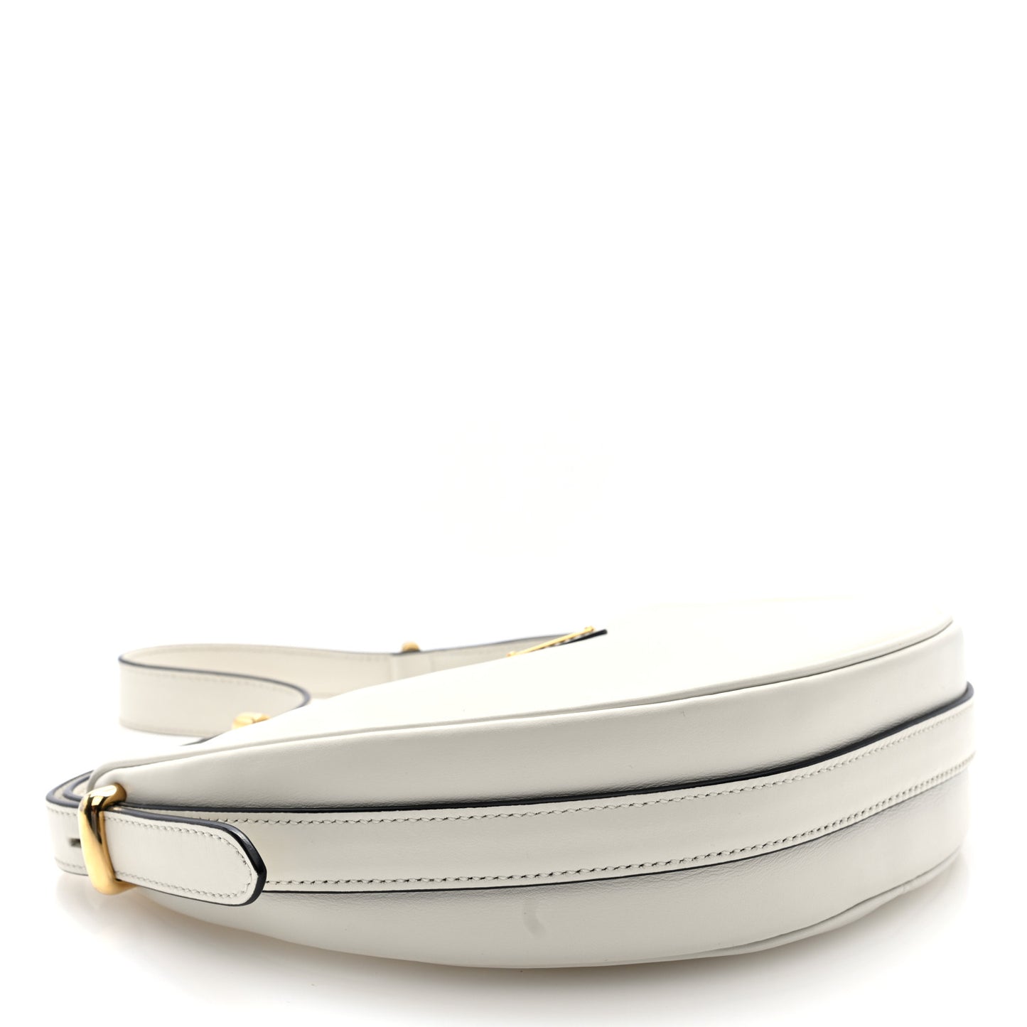 Soft Calfskin Arque Shoulder Bag White
