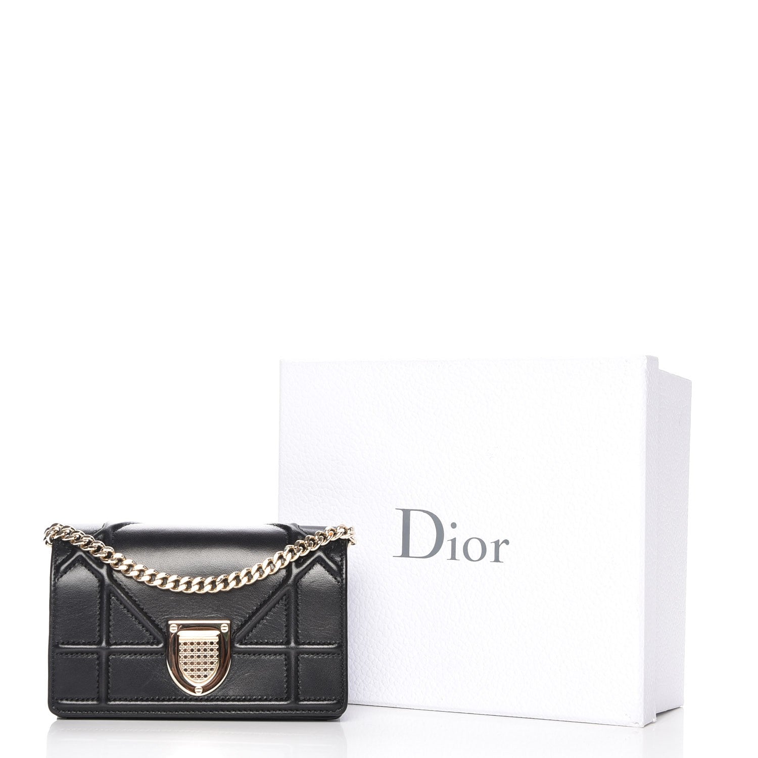 Christian Dior Lambskin Baby Diorama Flap Bag Black 8 of 8