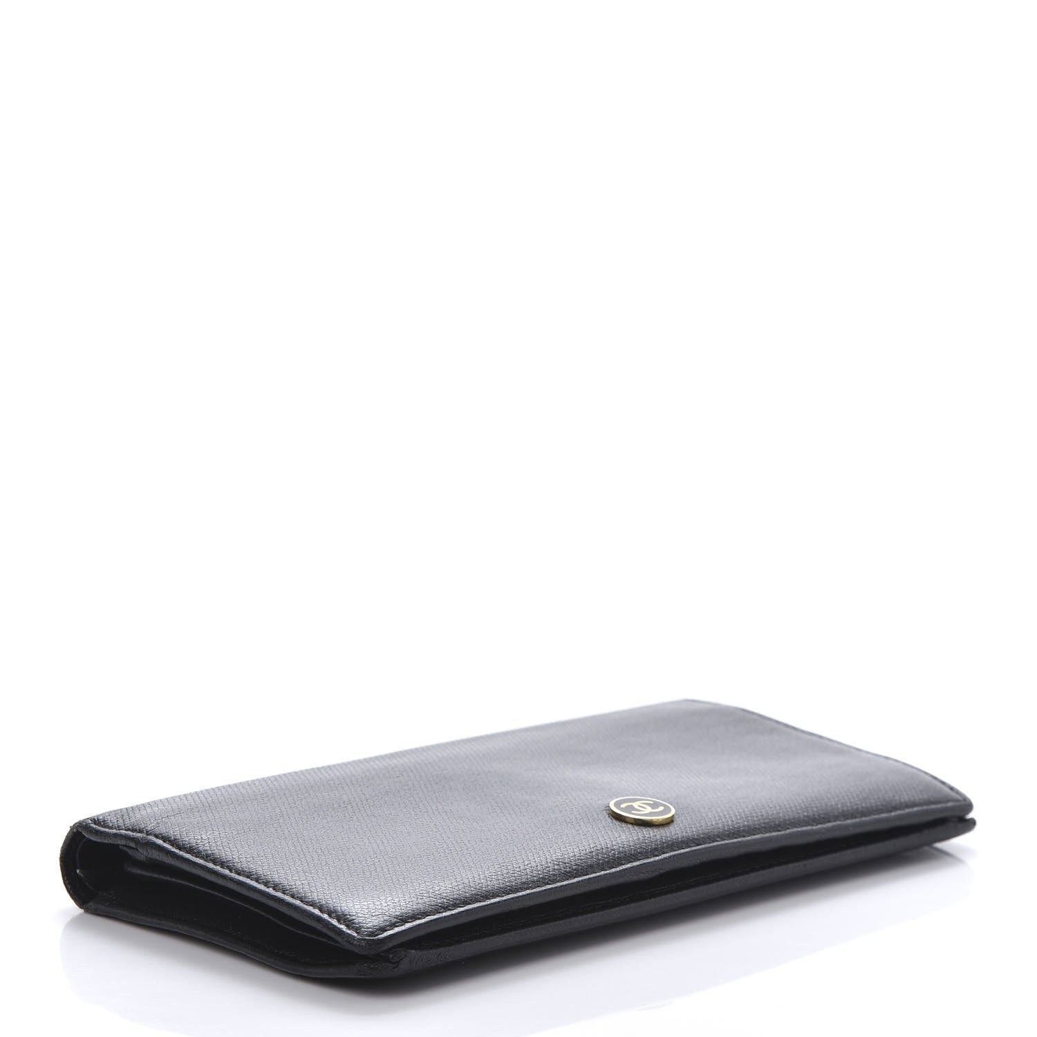 Chanel Grained Calfskin CC Button Yen Wallet Black 4 of 10