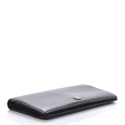 Chanel Grained Calfskin CC Button Yen Wallet Black 4 of 10