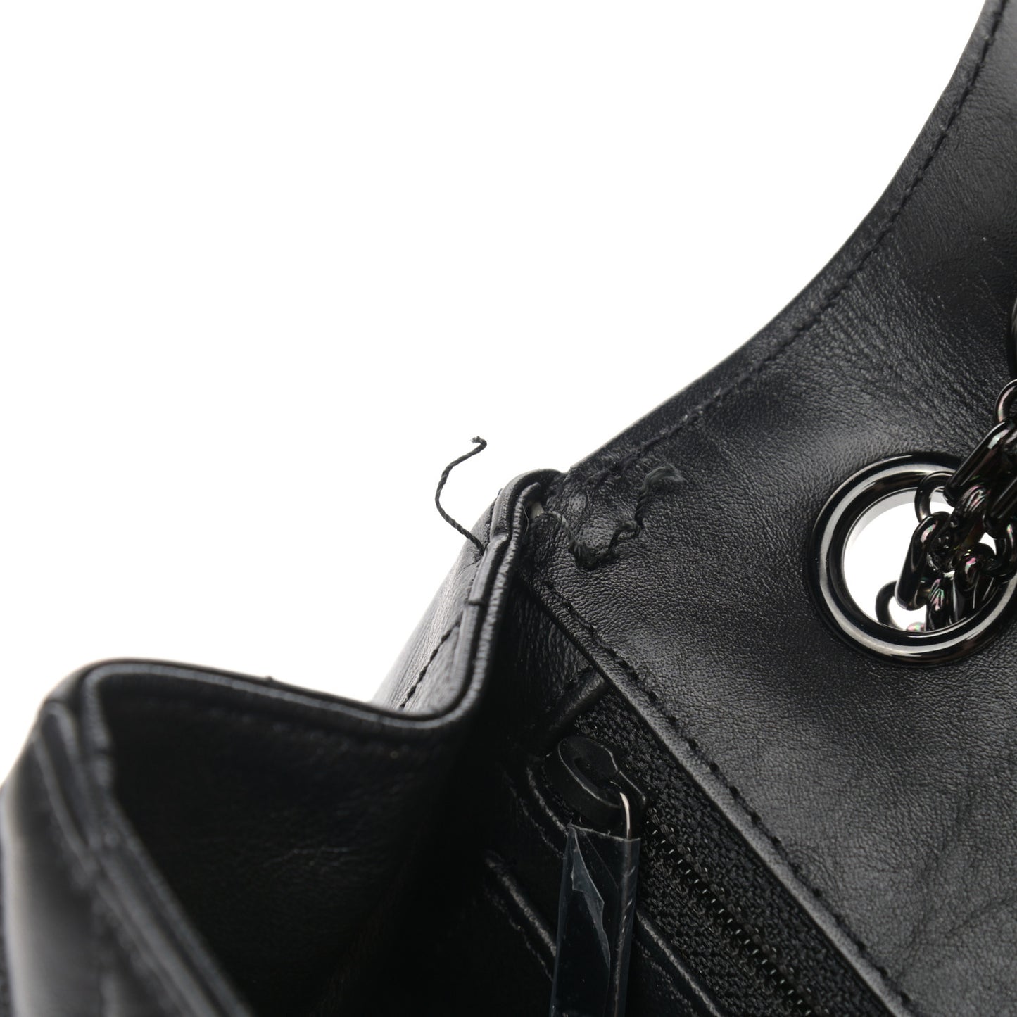Aged Calfskin Chevron Quilted 2.55 Reissue Mini Flap So Black
