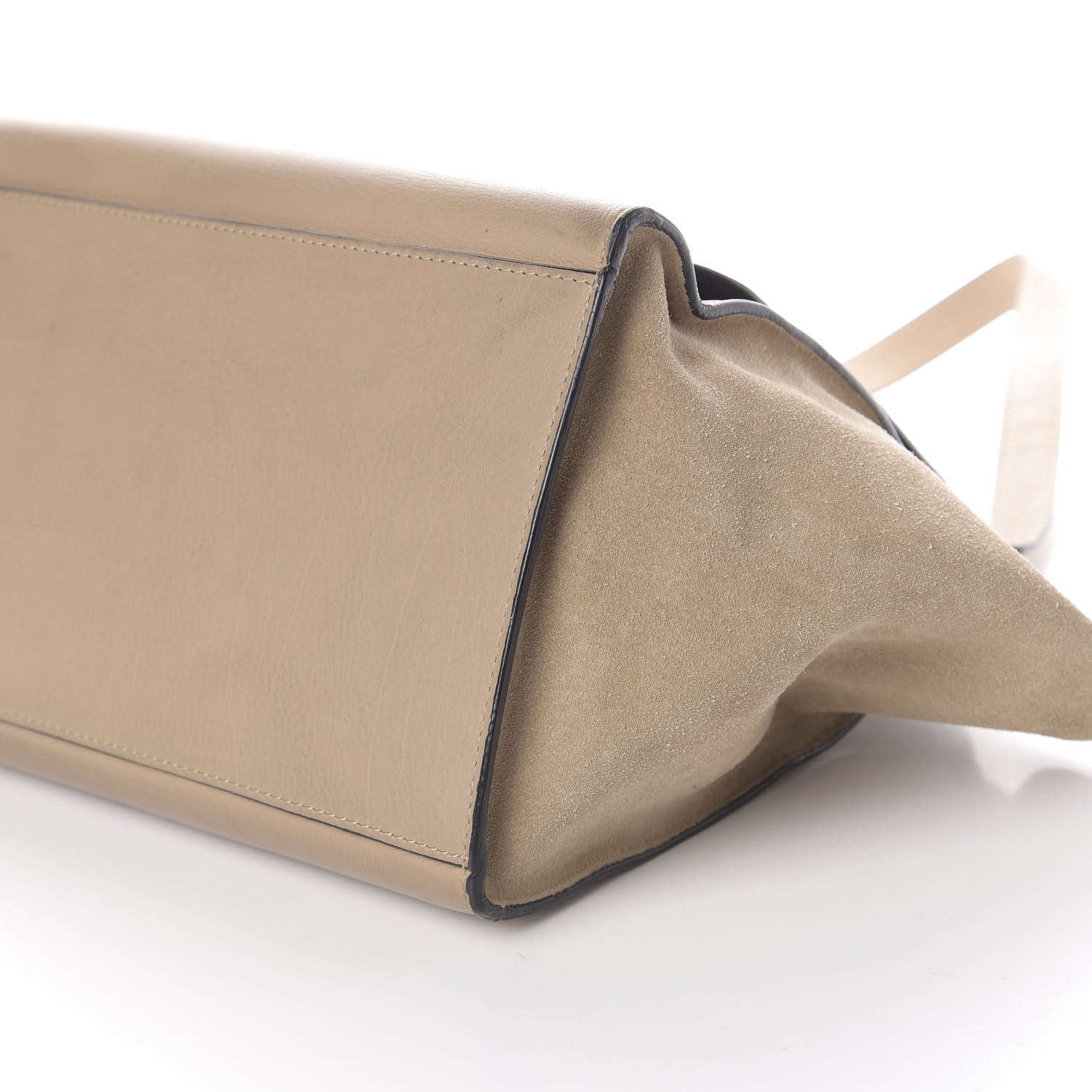 Celine Drummed Calfskin Suede Medium Trapeze Dune 10 of 10