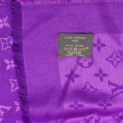 Louis Vuitton Wool Silk Monogram Shawl Amethyste 4 of 4