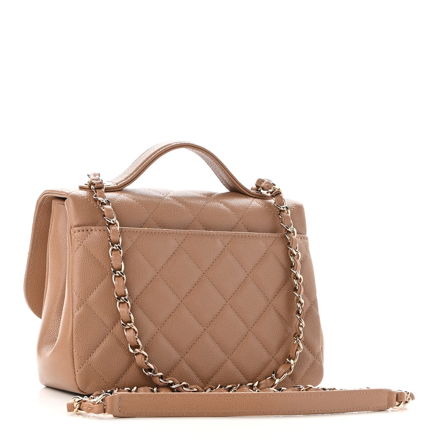 Caviar Quilted Medium Business Affinity Flap Beige
